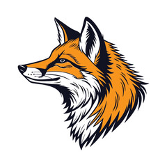 Cute red fox cartoon vector illustration with orange fur and fluffy tail