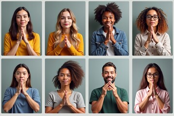 Title: Participants express diverse emotions and focus in virtual sign language class