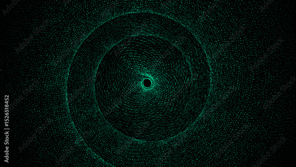 Poster moving particles in circular motion making swirl pattern abstract technology dark background