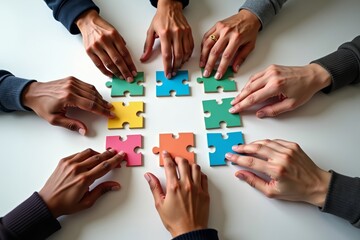 Diverse Hands Unite: A Tangram Puzzle Photo Series Celebrating Cultural Harmony and Individuality
