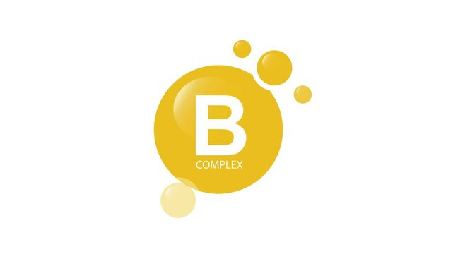Vitamin B complex, medicine capsule, floating in the air. 
