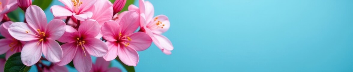 Obraz premium Abundant jasmine clusters, bright blue backdrop , floral design, summer