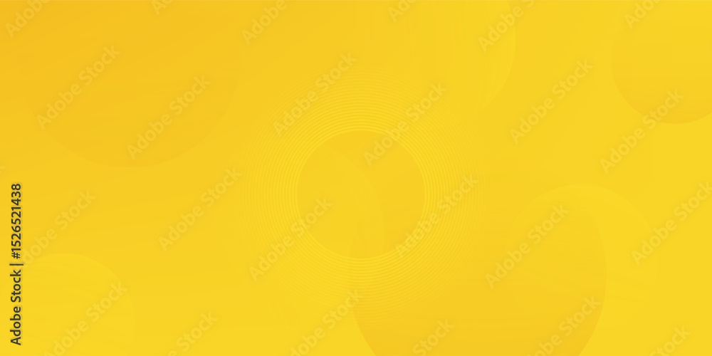 Poster yellow abstract background with circle shapes and wavy line. vector illustration
