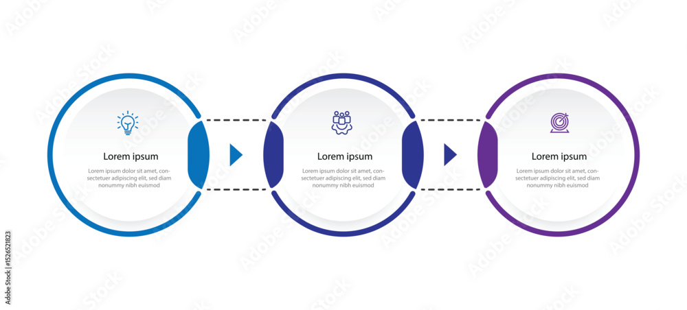 Poster business infographic template. 3 step circle concept with icons can be used for workflow, business p