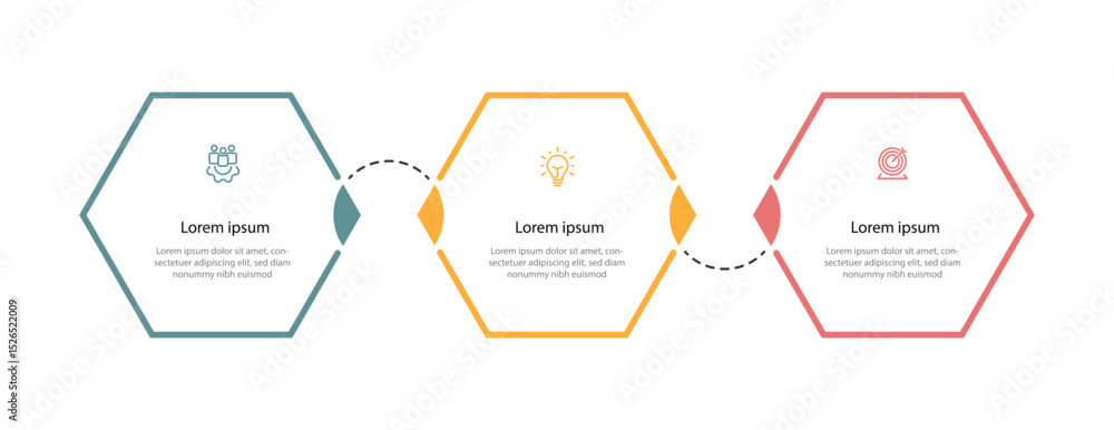 Poster business template presentation. management planning concept. 3 step process infographic vector eleme