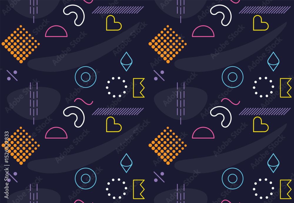 Poster bundle of memphis seamless patterns. memphis design elements. constructivism memphis vector isolated