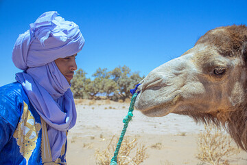 desert nomad with camel
