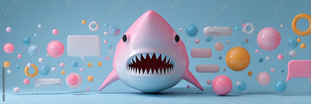 Aufkleber 3d phishing site icon morphs into malware with minimalist design in a digital background