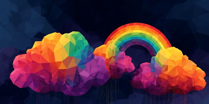 Vibrant Rainbow Clouds A Colorful Abstract Background