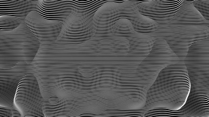 abstract white color horizontal lines with abstract pattern on black background