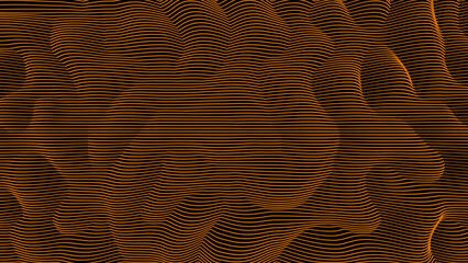 abstract Orange color horizontal lines with abstract pattern on black background