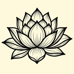 Clean Outline Lotus for Yoga and Spa Logo