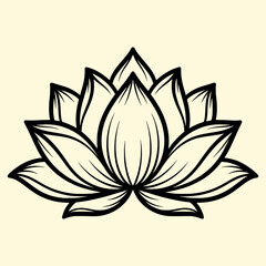 Abstract Lotus Flower Symbol - Overhead View