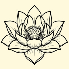 Top-Down View of a Stylized Lotus Blossom Graphic