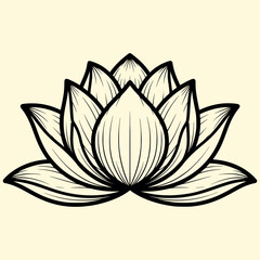 Zen Lotus Symbol with Smooth Flowing Lines