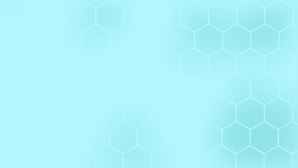 Simple and elegant Cyan color hexagonal pattern futuristic minimal background