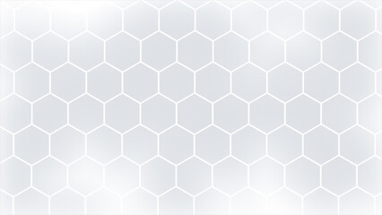 Simple and elegant white color hexagonal pattern futuristic minimal background