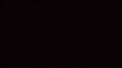 simple hi-tech wiggly movement Magenta red circular minimal dots on black background