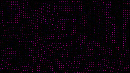 simple hi-tech wiggly movement pink circular minimal dots on black background