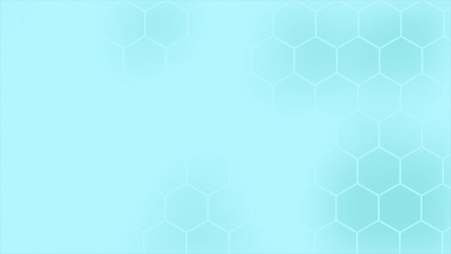 Simple and elegant Cyan color hexagonal pattern futuristic minimal background