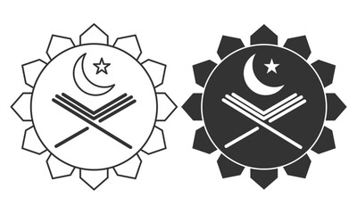 Modern Islamic Education logo, Arabic Islamic Education center, Islamic Quran Logo business and apps design vector illustration