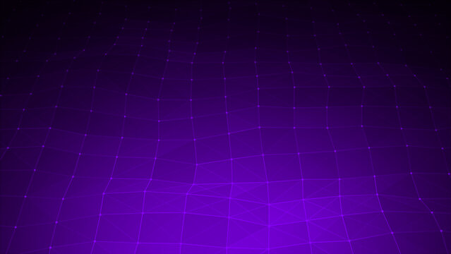 Purple color hi-tech dots and lines plexus futuristic technology background, abstract technology data background concept
