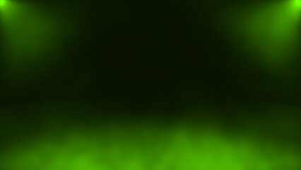 Gray smoke in slow motion, Lime green optical light rays with smoke dark background 