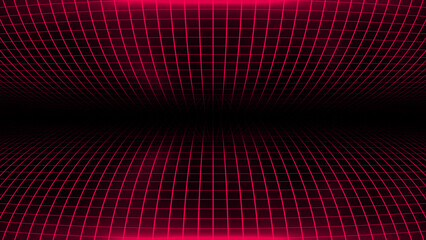 Hi-tech Magenta red square pattern futuristic technology grid on black background