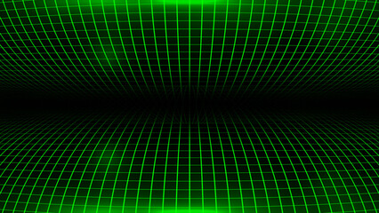 Hi-tech Green square pattern futuristic technology grid on black background