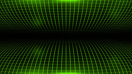 Hi-tech Lime green square pattern futuristic technology grid on black background
