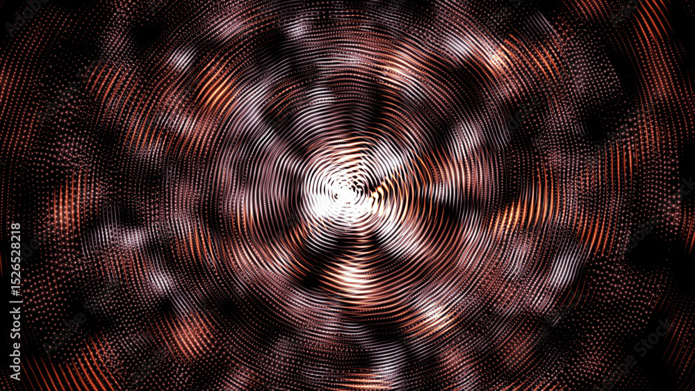 Poster hi-tech colorful futuristic technology dots with wavy pattern on black background
