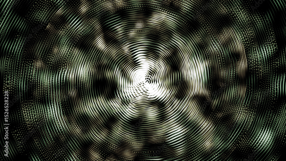 Poster hi-tech colorful futuristic technology dots with wavy pattern on black background