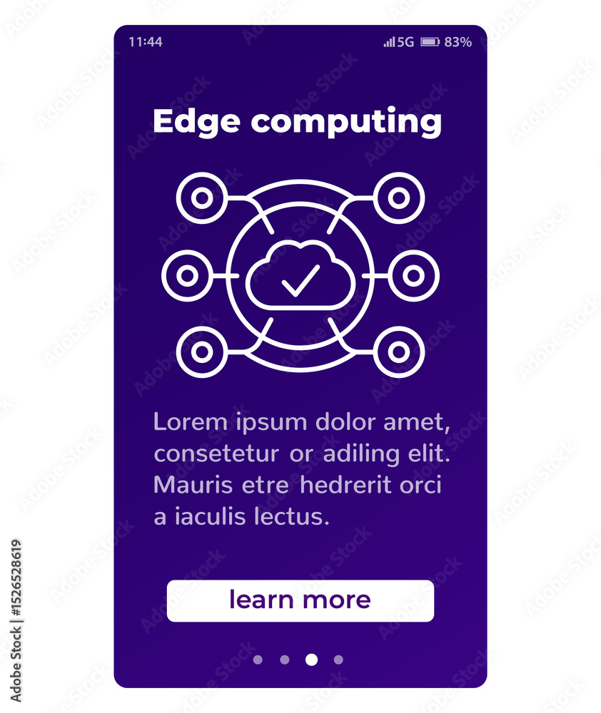 Poster edge computing mobile banner with line icon