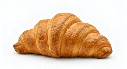 Freshly Baked Croissant Pastry Isolated on White