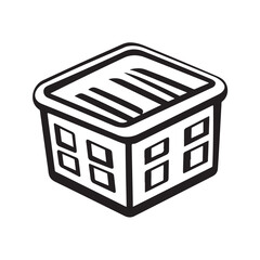 A simple and modern vector icon of a box, symbolizing packaging, delivery, storage, logistics, and shipping. Ideal for use in e-commerce, warehouse systems, app interfaces isolated on white background