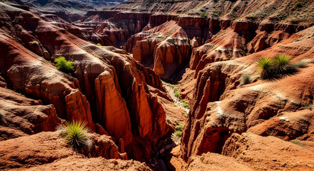 Majestic Vista of a Southwestern Canyon Landscape under a Bright Sky