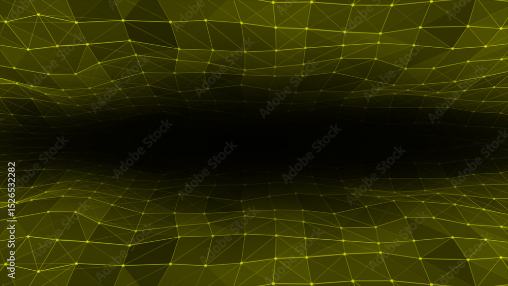 Poster abstract hi-tech lines and dots slowly moving futuristic plexus pattern on black background