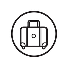 A clean and simple vector icon of a suitcase, symbolizing travel, luggage, business trips, and vacation. Perfect for travel apps, tourism promotions, packing guides, airport signage, and travel design