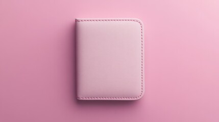 Elegant pastel pink leather wallet with smooth texture and compact design lying flat on soft pink background for fashion accessories and daily essentials