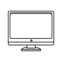 A clean and modern vector icon of a TV monitor, symbolizing television, entertainment, media, and technology isolated on white background.