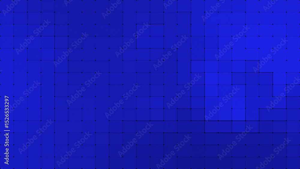Poster simple and classy pixilated square box pattern with lines blue color minimal geometric background