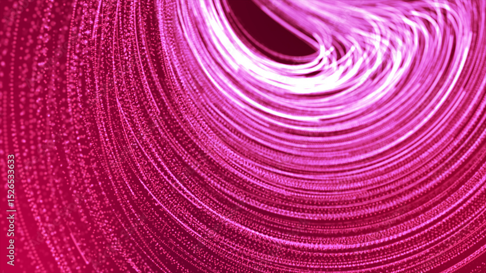 Poster abstract line particles background. abstract magenta red glowing line particles moving in wave patte