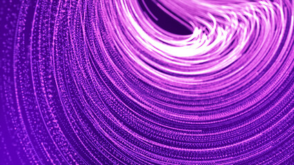 Abstract Line Particles Background. Abstract Purple glowing Line Particles moving in Wave pattern Background