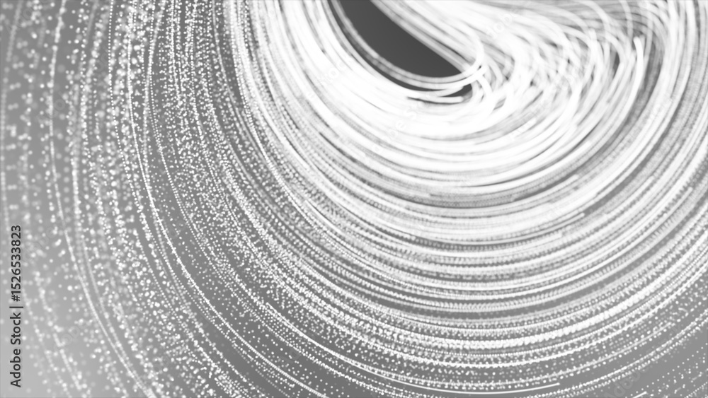 Aufkleber abstract line particles background. abstract white and black glowing line particles moving in wave p