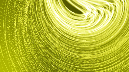 Abstract Line Particles Background. Abstract Yellow glowing Line Particles moving in Wave pattern Background