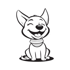 A cute and funny vector illustration of a laughing dog, expressing joy and playfulness. Perfect for pet-related content, children’s books, stickers, social media, and fun branding projects