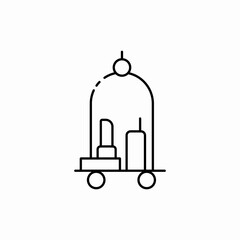 luggage cart icon vector sign