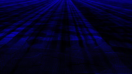 Blue color digital data flow particles cyber technology futuristic background, sci-fi digital particles background