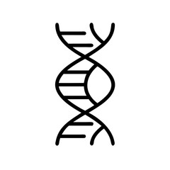 DNA double helix illustration in minimalist black line art style  