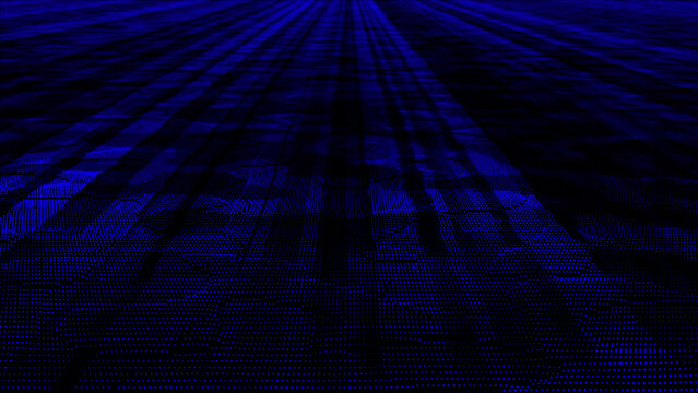 Blue color digital data flow particles cyber technology futuristic background, sci-fi digital particles background